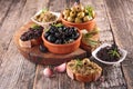 Canape with olive and tapenade Royalty Free Stock Photo