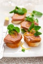 Canape with pate Royalty Free Stock Photo