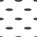 Canape on the plate icon in black style isolated on white background.