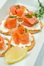 Canape with Salmon Royalty Free Stock Photo