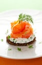 Canape with smoked salmon