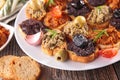 Canape with tapenade Royalty Free Stock Photo