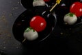 Canape with tomato and mozarella Royalty Free Stock Photo