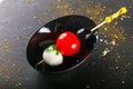 Canape with tomato and mozarella Royalty Free Stock Photo