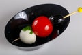 Canape with tomato and mozarella Royalty Free Stock Photo