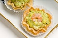 Canape tray of shrimp and avocado