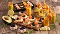 Assorted canape and toast Royalty Free Stock Photo