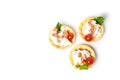 Canapes, appetizer with creamy Chicken salad