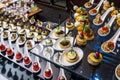 canapes with appetizers on a buffet table Royalty Free Stock Photo