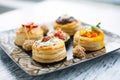 Canapes gourmet food VARIETY Royalty Free Stock Photo