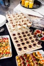 Canapes, pannacotta and tiramisu