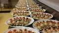 Canapes preparation in the kitchen