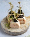 canapes with salmon and caviar