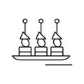 canapes snack line icon vector illustration