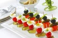 Canapes on toothpicks , pinchos Royalty Free Stock Photo