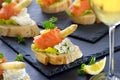 Canapes and white wine