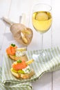 Canapes and white wine