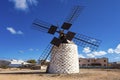 Canarian landscape with old flour mill Royalty Free Stock Photo