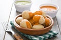 Canarian potatoes (papas arrugadas) with mojo sauce Royalty Free Stock Photo