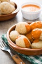 Canarian potatoes (papas arrugadas) with mojo sauce Royalty Free Stock Photo