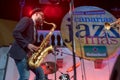 Aaron Pozon plays saxo. Bette Smith band at the Canarias jazz y mas jazz festival