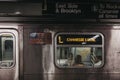 Canarsie Local direction announcement on L Line train in New York, USA.