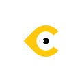 canary bird letter c logo vector