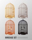 Canary Birdcage 3D Set Royalty Free Stock Photo