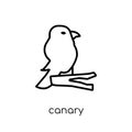 Canary icon. Trendy modern flat linear vector Canary icon on white background from thin line animals collection