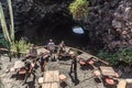 terrace overlooking the jameos del agua underground lake in spain