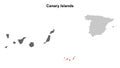 Canary Islands outline map Royalty Free Stock Photo