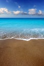 Canary Islands brown sand beach turquoise water Royalty Free Stock Photo