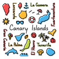 Canary Islands drawing doodle colorful summer concept