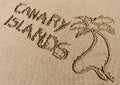 Canary Islands, sand writing on the beach