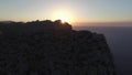 Sunset Over Mallorca, Mirador Es Colomer, Spain, Balearic, Aerial Shoot Royalty Free Stock Photo