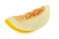 Canary melon slice isolated on white background Royalty Free Stock Photo