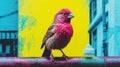 Canary Near Waste Water With Risograph Ra 8100 Texture Royalty Free Stock Photo