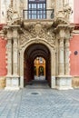 Main entrance, Palacio Arzobispal, Archbishop`s Palace Seville Royalty Free Stock Photo