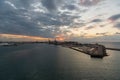 Sunset and clouds over Cadiz Spain