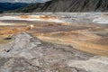 Canary Spring, part of the Upper Terraces at Mammoth Hot Springs geologicial areas in Yellowstone National Park Royalty Free Stock Photo