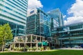 A typical view in canary wharf in London Royalty Free Stock Photo