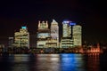 Canary Wharf in London at night Royalty Free Stock Photo