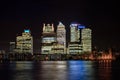 Canary Wharf in London at night Royalty Free Stock Photo