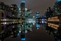 Canary Wharf London at night Royalty Free Stock Photo