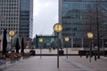 Canary Wharf, London, showing clocks Royalty Free Stock Photo