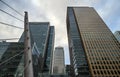 Canary Wharf, London, UK: View of Canary Wharf from the South Quay Footbridge Royalty Free Stock Photo