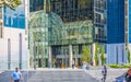 Canary Wharf office buildings at sunset, London Royalty Free Stock Photo