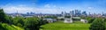 Canary Wharf panoramic view from Greenwich Park, London, United Kingdom Royalty Free Stock Photo