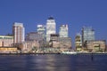 Canary Wharf Skyline in London At Night Royalty Free Stock Photo