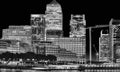 Canary Wharf skyline at night, London Royalty Free Stock Photo